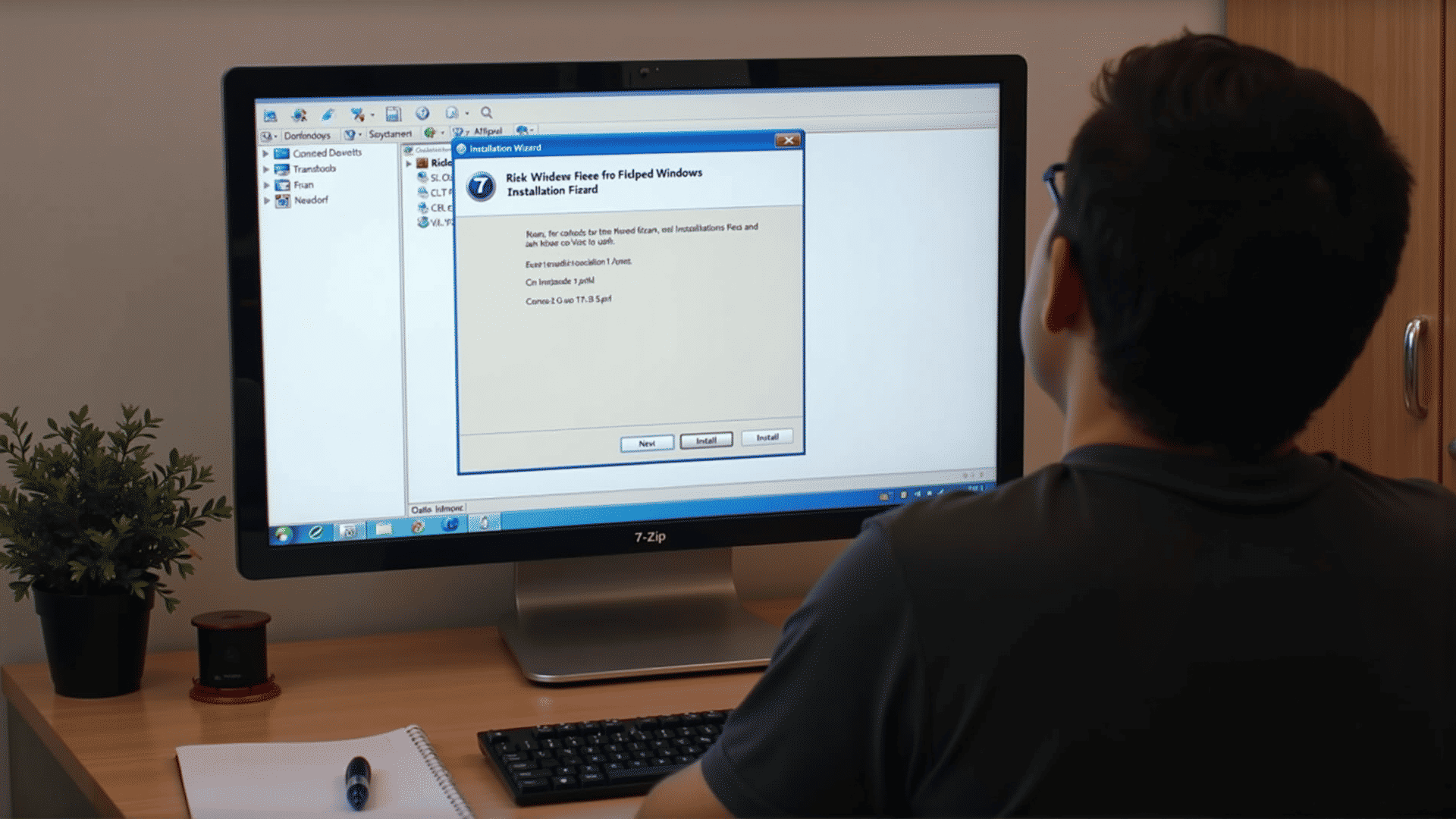 Installation wizard for 7-Zip on Windows
